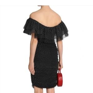 Maje Dresses | Maje Ruffled Dot Dress | Color: Black | Size: S